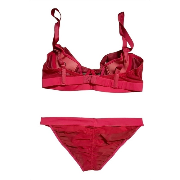 LASCIVIOUS Lingerie Red Cutout Bra and Panty Set 34B - Picture 5 of 6